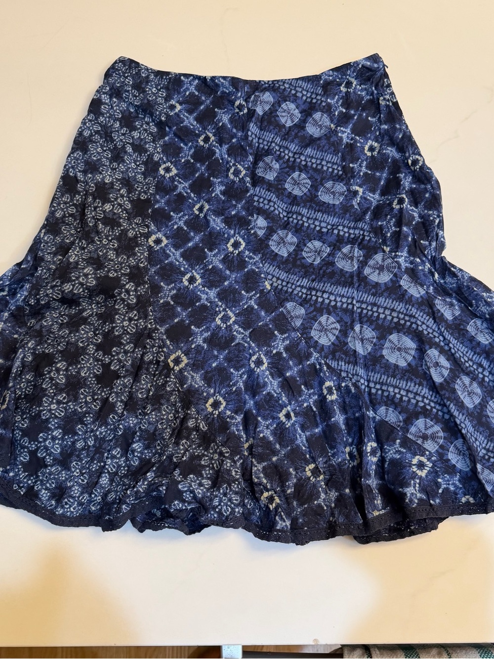 Blue Patterned Boho Skirt